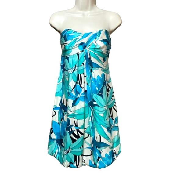 Cache Dress Silk Multi Color Floral Strapless 6 - Picture 1 of 5